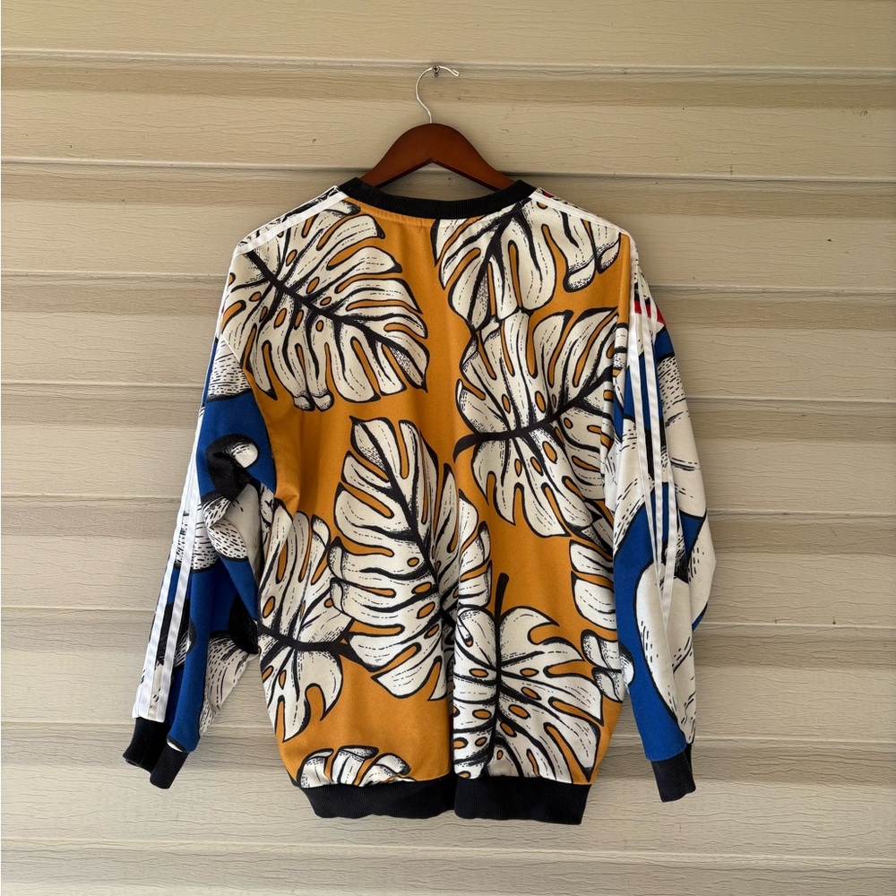 adidas Red Blue Pineapple Print Crewneck Sweater - Picture 2 of 4